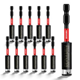 Geinxurn 12PACK Impact Magnetic Screwdriver Bit Holders, 3Inches Extension Socket Drill Bit Holder S2 Alloy Steel Hex Shank Quick-Change Drill Bit Guide