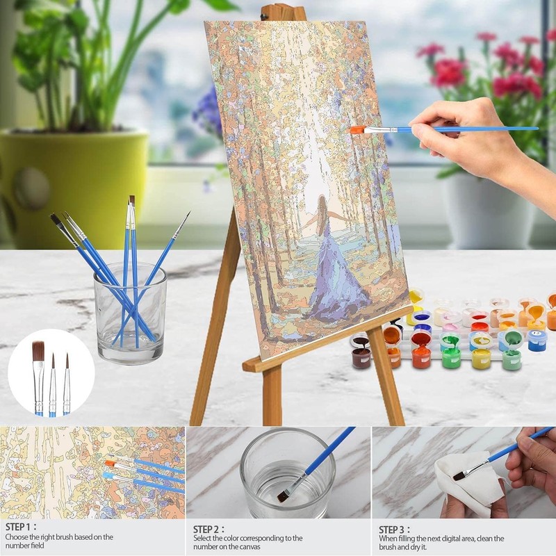 Shukqueen Adults Paint by Numbers, DIY Painting Kit for Kids,