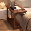 C-Shaped Couch Table, Side Tables with 360° Rotating Wheels, 45°