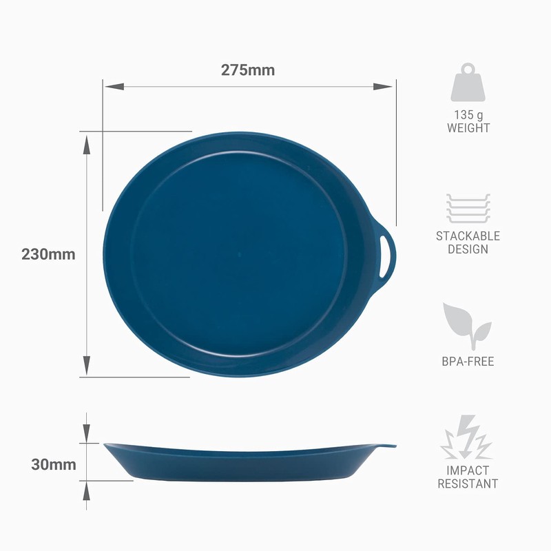 Lifeventure Ellipse Reusable Plate For Camping, Travel & Outdoor -