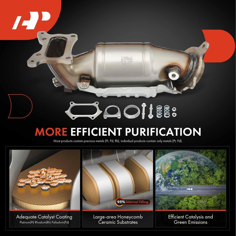 A-Premium Front Catalytic Converter Kit Direct-Fit Compatible with Honda Accord