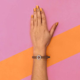 Quiges Interchangeable Mini Coin 12 mm Natural Stone (Many Colours), Stainless Steel, Jasper