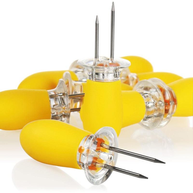 com-four® 8 x Corn Forks with 2 Stainless Steel Tines,