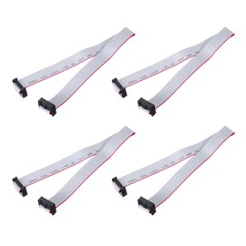 sourcing map 4 Pcs IDC Flat Ribbon Cable, 2.54mm Pitch 15mm Width 30cm Long 12 Pin FC to FC Flat Ribbon Connector Jumper Wire for PC, LED Displays