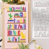 ORIGACH Books and Bookshelves Reusable Stainless Steel Template Metal Stencil