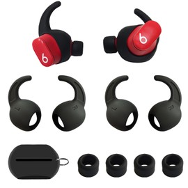 Silicone Earbud Tips for Beats Studio Buds Ear Hook Compatible with Beats Studio Buds+/Beats Earbuds Replacement Slip Cover, 2 Pairs Black