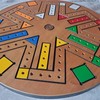 Fast Track Game Wood 35.5cm Diameter Family Board Game Brown