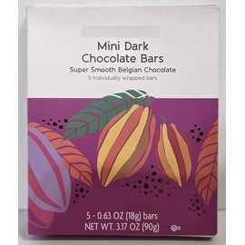 Trader Joe Mini Dark Chocolate Bars Super Smooth Belgian Chocolate 3.17oz 90g (Single Box)