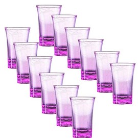 12 Pack heavy base Colorful Plastic Shot Glasses, Unbreakable shot glass Perfect for Shot Dspenser, Bars, Parties, Cocktails & Family Game Night, Acrylic shot cups (Capacity 1.2 oz Purple 12 Pack)