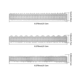 3 PCS Metal Paper Tearing Ruler Irregular Edges Ruler Deckle Edges Ruler Measuring Embossing Cutting Dies for Card Making Scrapbooking Craft Decor School Office DIY Cutting Dies Tools (8.5x1Inch)