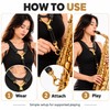 Adjustable Saxophone Shoulder Harness, Breathable Leather Contoured Sax Strap for