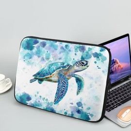 Tongluoye Sea Turtle Laptop Protective Sleeve for Women Men 15inch Computer Sleeve Bag Neoprene Laptop Bags Tie Dye Lap Top Case Suitable for Travel School Office Organizers Hippie