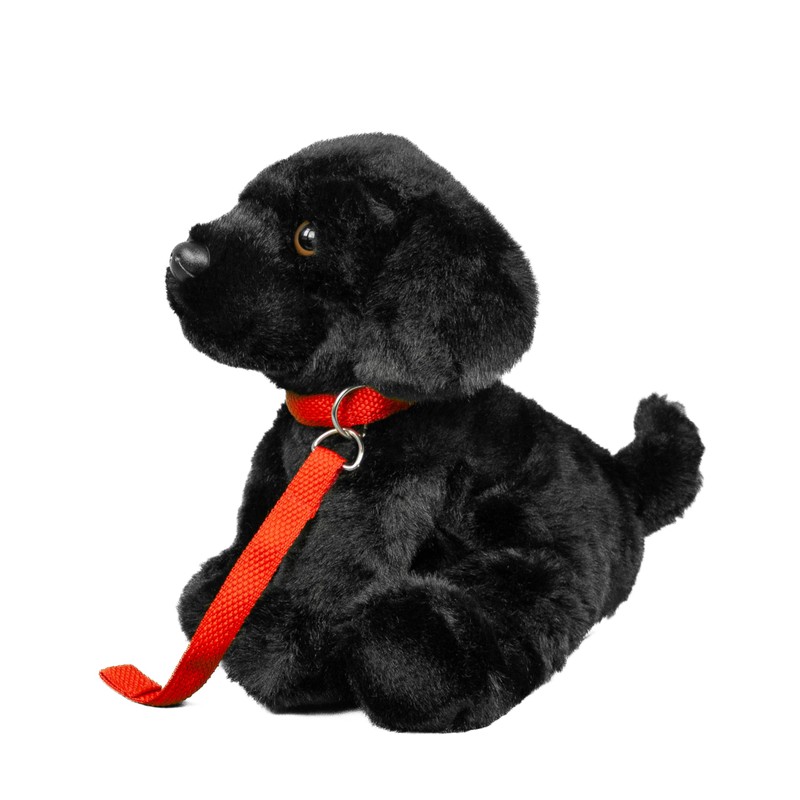 Teddys Rothenburg Cuddly Toy Labrador + Leash Sitting Black 28