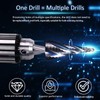 3PCS HSS Spiral Step Drill Bit Sets, SS SHOVAN 4-Flute