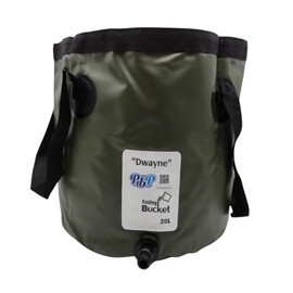 PBP 20 Litre Folding Bucket - Dwayne Quick Hose Connector (Dark Green)