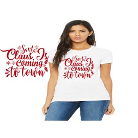 Christmas Holiday Tree Iron Patches for Clothing Fabric Heat Transfer Decals Appliques for Clothes T-Shirt Jackets Backpack Jeans DIY Vinyl Transfers Decoration Stickers (Santa Claus is Coming)