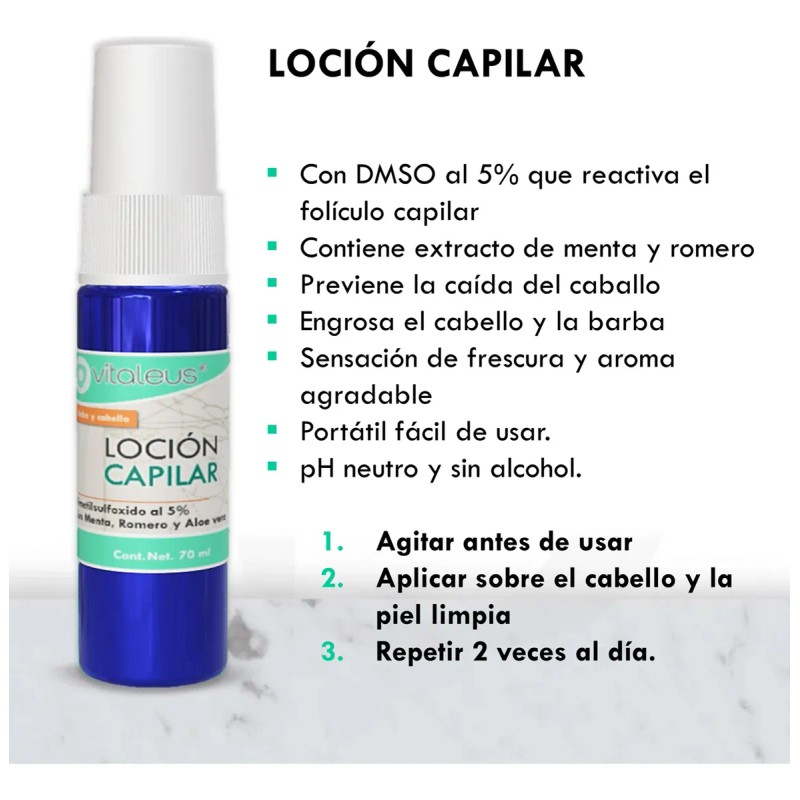 2 Loción Capilar Con Dimetilsulfoxido 5% Menta Y Romero