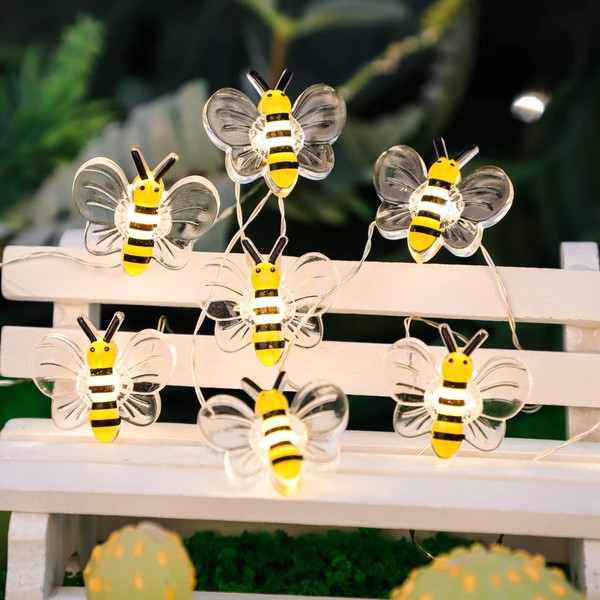 REVELBUNNY Honey Bee String Lights, USB & Battery Powered Fairy