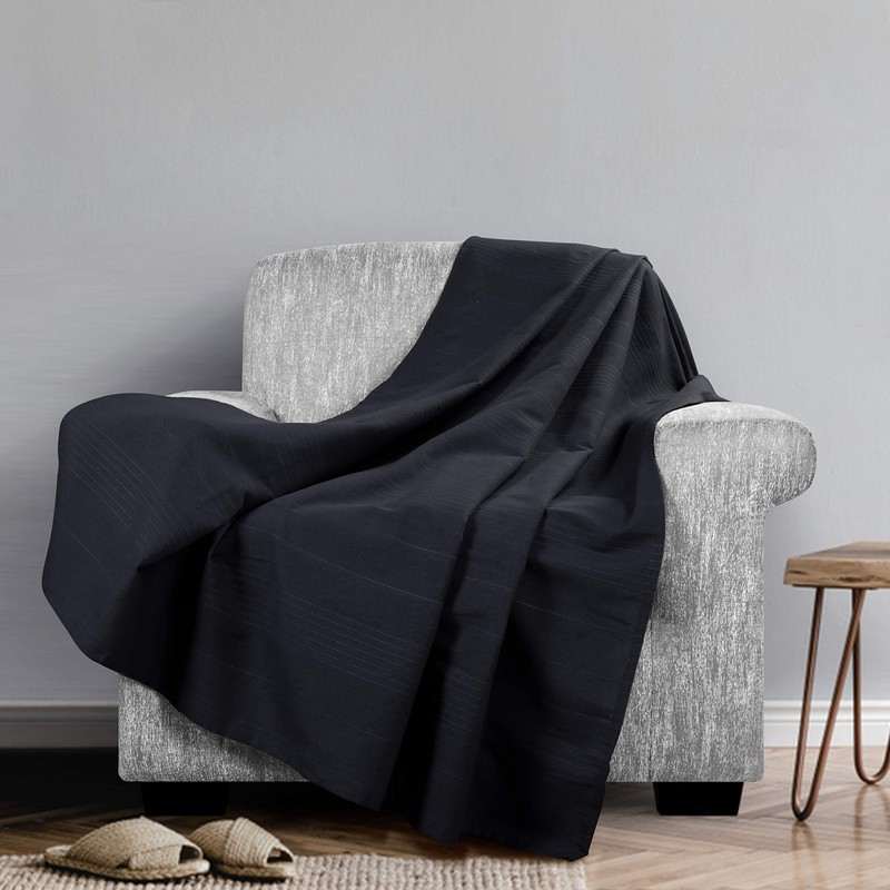 EHC Classic Rib Cotton Throw, Sofa Bed Throw Bedspread -