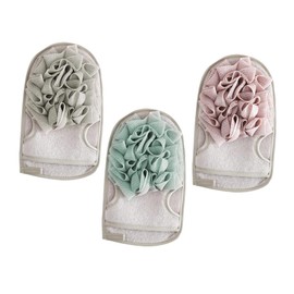 BIUDECO 3pcs Double-sided Brush Exfoliating Bath Gloves Body Scrubber Bubble Maker