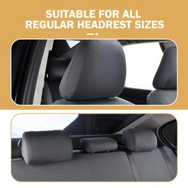 yorpyep 2 PCS Car Headrest Cover, Fully Surrounded Anti-Scratch Breathable Protector for All Seasons, Cleanable Reusable Simple Dust Cover for Seat Headrest, for Most Cars Trucks (Gray)