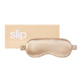 SLIP slip Pure Silk Sleep Mask - Caramel | 100% Mulberry Silk, Ultra Soft & Comfortable | Blocks Light for Restful Sleep, Adjustable Strap for Perfect Fit | Gentle on Skin & Hair, Ideal for Travel & Home