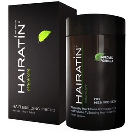HAIRATIN Building Fibers for Thinning Hair, Light Brown, 28G - Achieve Fuller, Natural Looking Results, Instantly Conceals Hair Loss in 10 Seconds, Thickener & Bald Spot Cover Up for Men & Women