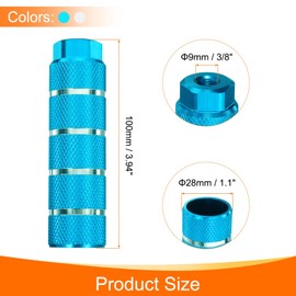 sourcing map 2 Pairs Bike Pegs Aluminum Alloy Rear Stunt Pegs Anti-Skid Stripe Back Seat Stands Fit 3/8" Axles for Mountain Bike, Sky Blue & Silver