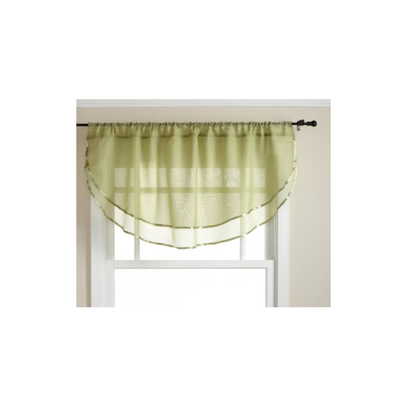 Stylemaster Elegance 60 by 24-Inch Sheer Voile Ascot Valance, Citrus