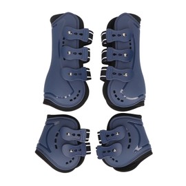 Horse Tendon Boots Adjustable Open Front Fetlock Boot Breathable Protective Horse Jumping Tendon Boots Blue Set of 4 M