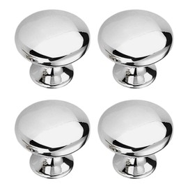Faderr 4PCS Cabinet Knobs, Silver Round Drawer Wardrobe Handles Cabinet Knobs Metal Mushroom Wardrobe Pull for Cabinet Drawer Cupboard Wardrobe Furniture(25mm)