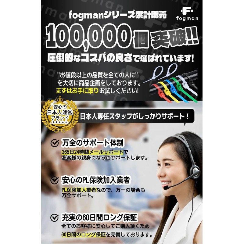 fogman 100 Pcs Reusable Reusable Cable Cable Outdoor Cable Ties