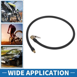 A ABSOPRO Tire Inflator Extension Tube Durable 27.56inch M8x0.8 12.6mm OD Air Pump Extend Hose Adapter Tire Valve Rubber Black 1pc