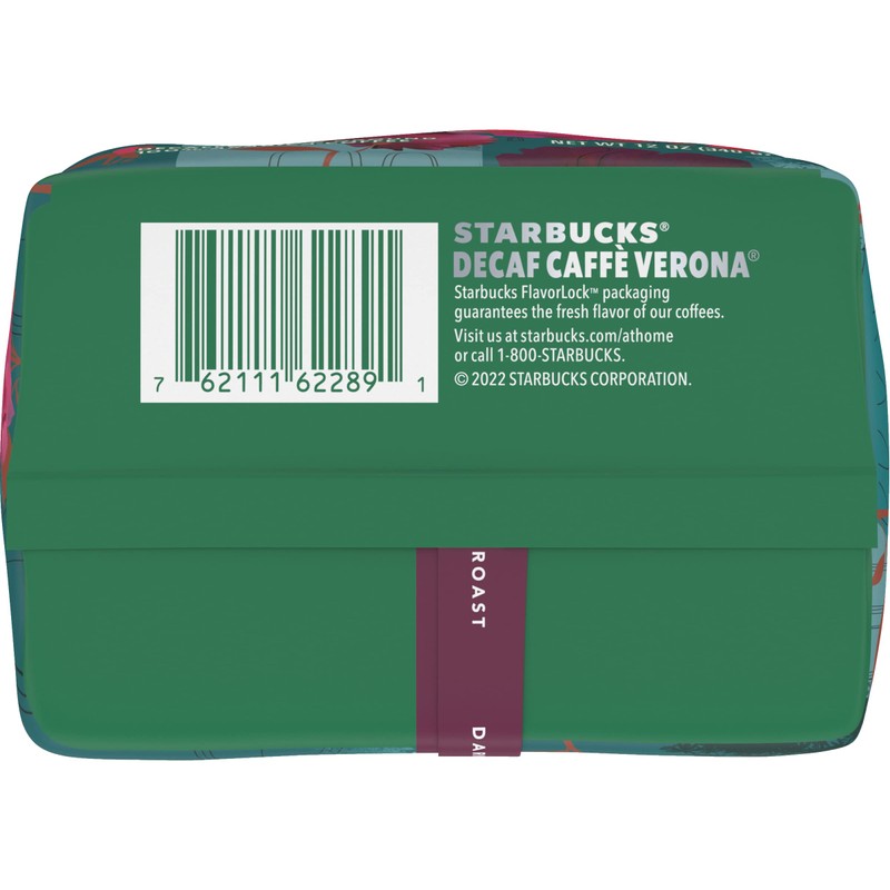 Starbucks Decaf Ground Coffee, Caffè Verona, Dark Roast Decaffeinated Ground