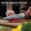 hecef Damascus Chef Santoku Knife, High Carbon Stainless Steel Ultra