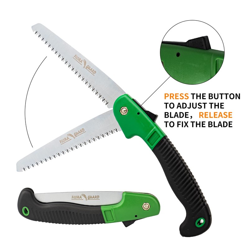 FLORA GUARD 7.7-Inch Folding Hand Saw, Pruning Saw with Trible-Cut