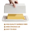 ECOWAY Bamboo Butter Dish with Lid and Knife, Large Butter