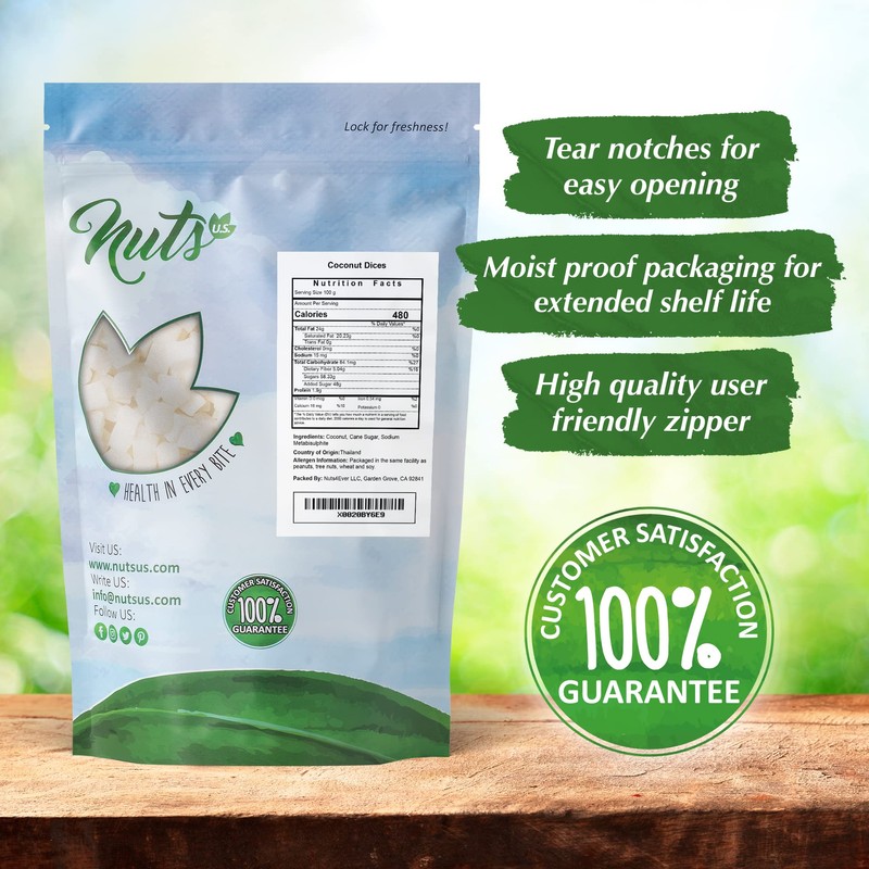NUTS U.S. – Coconut Chunks | Sweetened |No Artificial Colors