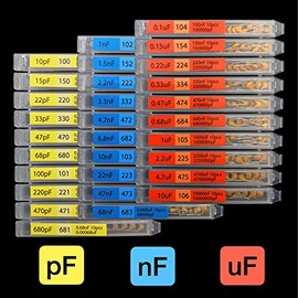 EEEEE 30 Value 300 unidades de condensadores de cerámica monolítica multicapa Surtido Kit 10pf-10uF Tapa individual de caja pf nf uf (300 piezas)