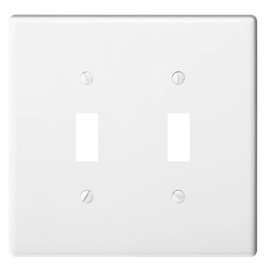 2-Gang Toggle Light Switch Wall Plate Double Switch Decorator Plate Covers, Dual Switch Faceplate Standard Size 2-Gang 4.48" x 4.57" (Standard-Size, 10-Pack,White)