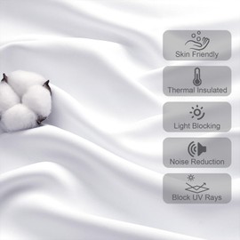 Chyhomenyc Light Filtering Short Curtains 45 Inch Length, Small Kitchen Window Curtains over Sink, Half Window Cafe Curtain Tier for Bathroom Basement Cabinet Camper, 2 PCS, Each 30"Wx45"L, Pure White