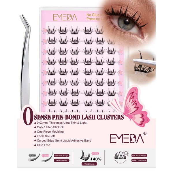 EMEDA Self Adhesive Eyelashes Clusters Stress Free to Wear More