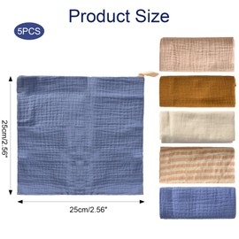 5 Stück Baby Musselin Waschlappen, Weiche Baby Handtücher Set, Baby Gesicht Handtuch, Taschentuch Musselin, Mehrzweck Baby Handtuch, Baby Gesichtstücher, für Neugeborene Abwischen, Baden, Füttern