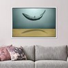 SIGNWIN Framed Canvas Print Wall Art Surreal Ocean Whale Desert