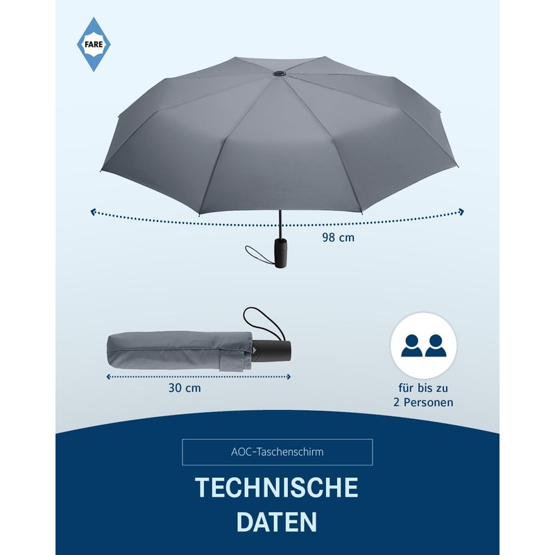 FARE Mini Pocket Umbrella - Premium Umbrella Opens Closes Automatic