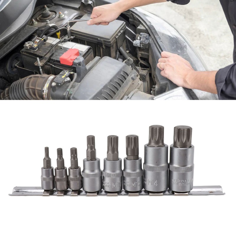 8PCS Hex Bit Set 1/2in 1/4in 3/8in Iron Hex Heads