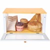 ETMI Bamboo Bread Box for Kitchen Countertop - Large White