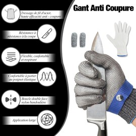 Scettar 1 Piece Cut Protection Glove, Kitchen, Level 9, Kitchen Gloves for Oysters, Work Gloves Against Cuts, for Kitchen, Soldering and Gardening (M)