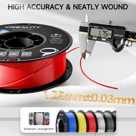 CREALITY PETG Filament 1.75mm 3D Printer Filament, 2kg (4.4lb) Neatly Wound Spool, Dimensional Accuracy ±0.03mm, 2024 Latest Batch, Fit for Most FDM 3D Printers, Red+Blue