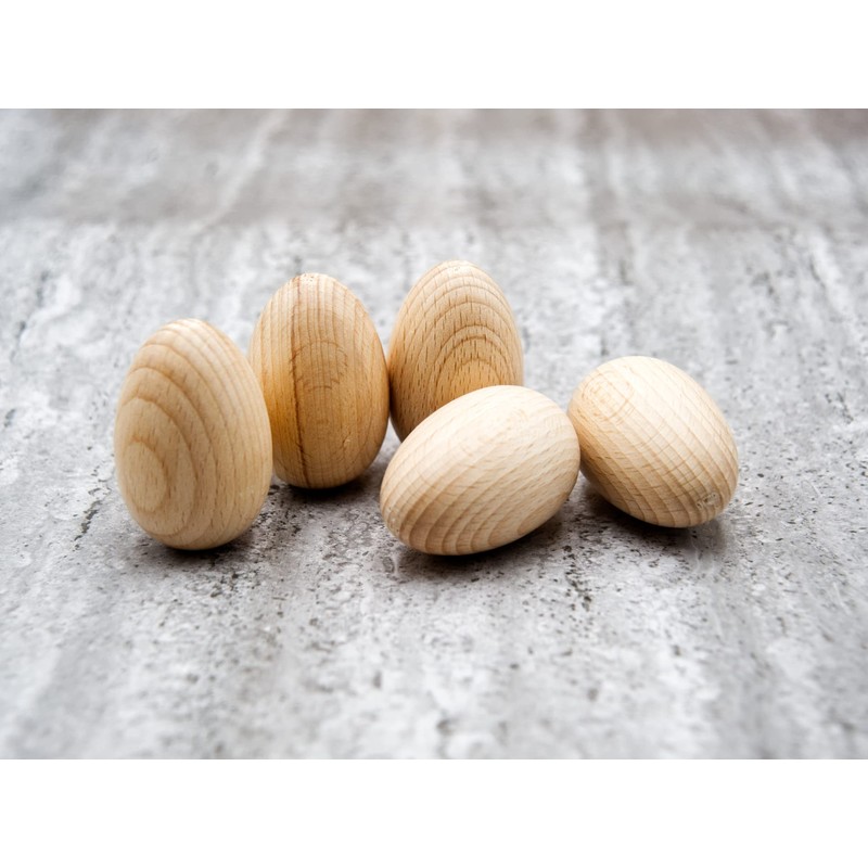 JOWE Set of 10 Wooden Eggs DIY Easter - High-Quality